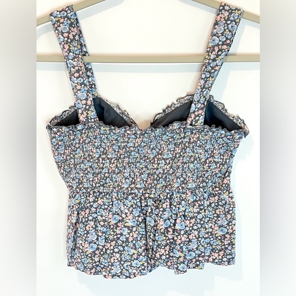 American Eagle floral tie front cropped tank, S - Picture 2 of 6